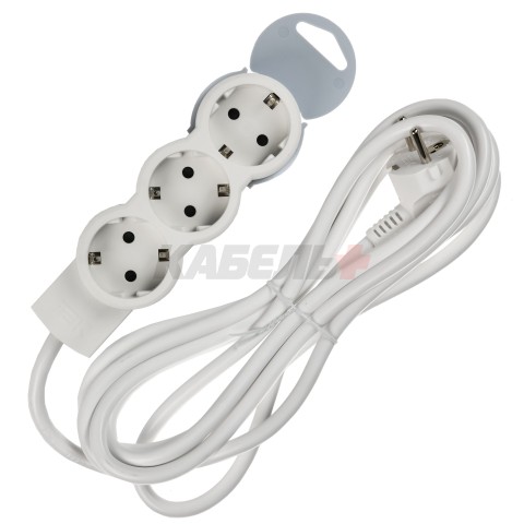 STANDARD Удлинитель У03 3 места 2P+PE 3м 3х1,5мм2 16А белый IEK