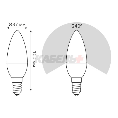 Лампа Gauss Elementary Свеча 7W 470lm 4100K E14 (3 лампы в упаковке) LED 1/30