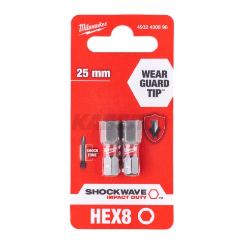 Насадка Milwaukee SHOCKWAVE Hex8 25мм (2шт)
