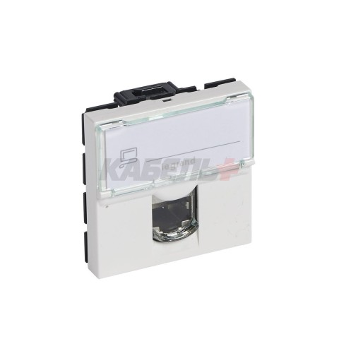 Mosaic - Розетка RJ-45 кат. 6 UTP, 2М, с этикеткой (белый)