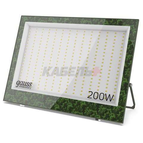 Прожектор светодиодный Gauss Elementary 200W 18000lm IP65 6500К ХАКИ