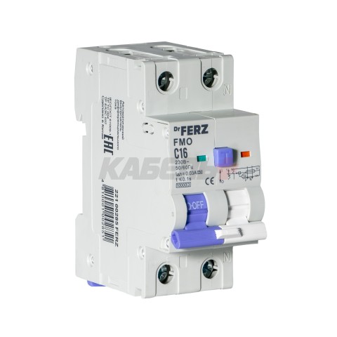FMO-EM-1P+N 16A 30mA 10kA тип A, х-ка C, 2M Дифавтомат