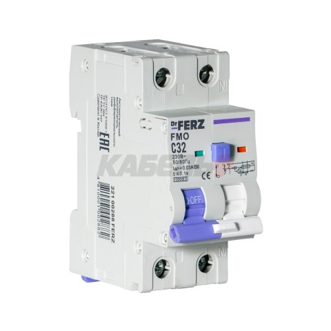 FMO-EM-1P+N 32A 30mA 10kA тип A, х-ка C, 2M Дифавтомат