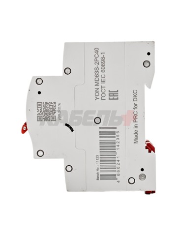 Автоматический выключатель YON max типа MD63S, 4,5кА, 2 полюса, хар-ка C, 40А DKC