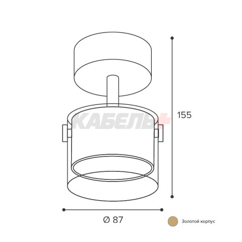 Накладной светильник WOLTA WSL-GX53/S07G IP20 под лампу GX53 Золото ORO D87x155