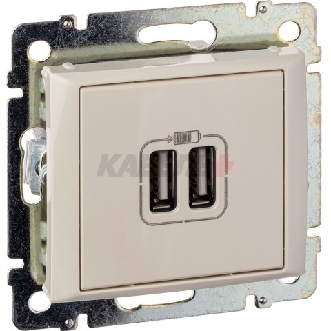 VALENA Розетка USB A+A 15Вт слоновая кость