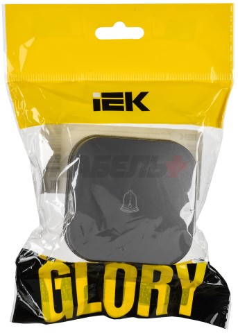 GLORY Выключатель 1-клавишный для открытой установки самовозвратный 10А ВСс20-1-0-ХСм сталь матовый IEK