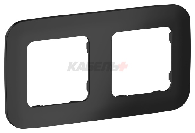 FLITE Рамка 2-местная РУ-2-А-ФлЧ черный IEK