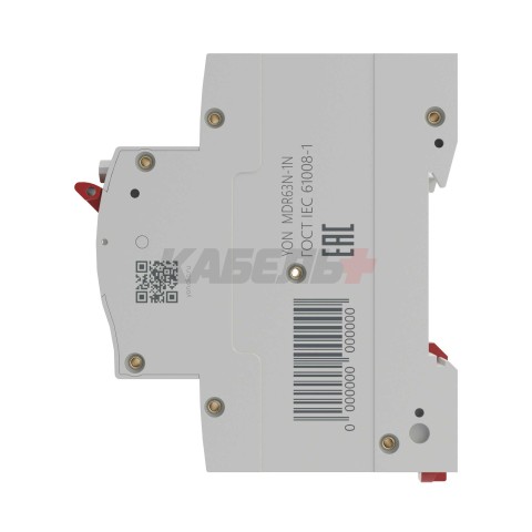 Автоматический выключатель дифференциального тока YON max типа MDR, 1P+N, 100mA, 50A, хар-ка C, 6kA,