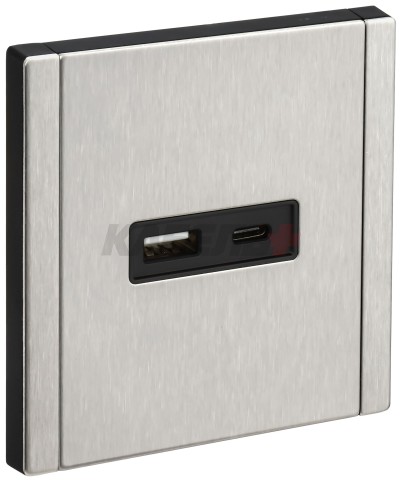 FORTE&PIANO Розетка USB A+C 18Вт FP751M металл никель IEK
