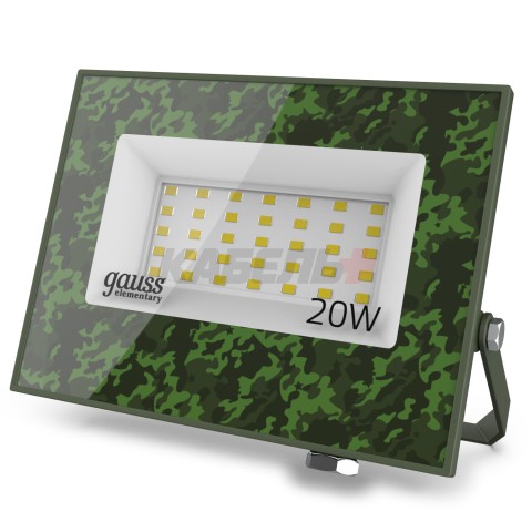 Прожектор светодиодный Gauss Elementary 20W 1800lm IP65 6500К ХАКИ 1/60