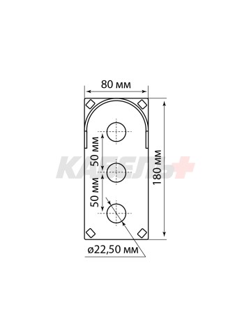 Корпус КП103 c козырьком для кнопок, 3 места, ABS желтый, IP66 TDM