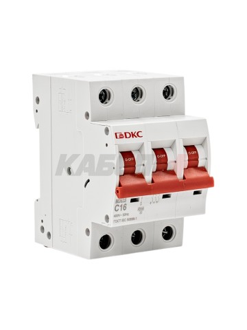 Автоматический выключатель YON max типа MD63S, 4,5кА, 3 полюса, хар-ка C, 16А DKC