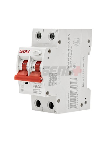 Дифавтомат YON max типа MDR, 1P+N, 30mA, 16A, хар-ка C, 6kA, тип А DKC