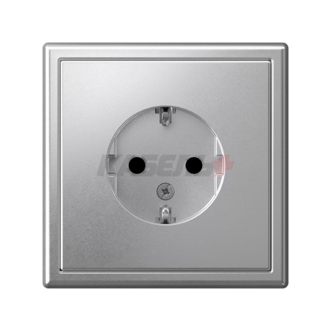 ARTGALLERY РОЗЕТКА с заземлением со шторками, 16А, механизм, АЛЮМИНИЙ