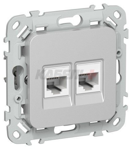 FLITE Розетка 2-местная компьютерная RJ45 категория 6 UTP РК6-2-0-ФлА алюминий IEK