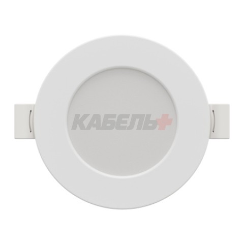 06-160 Панель светодиодная встраиваемая, 3 ССT, 6Вт, 230В/50Гц, 480лм, 3000-4000-6500К, IP44, Ø95х26мм, круг, белый, посадочное отверстие Ø 75-90мм