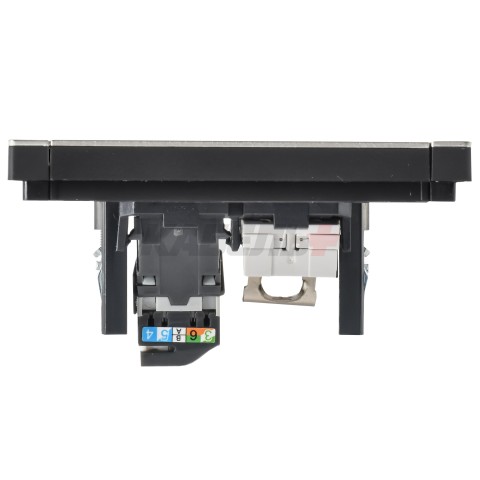 FORTE&PIANO Розетка двойная RJ11+RJ45 кат.5E FP635M металл шампань IEK