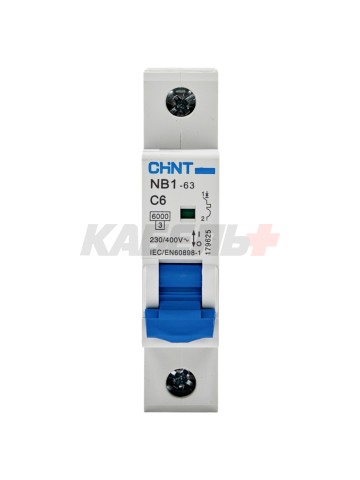 Автоматический выключатель NB1-63 1P 06A 6kA х-ка C (DB) (R)