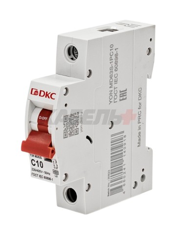 Автоматический выключатель YON max типа MD63S, 4,5кА, 1 полюс, хар-ка C, 10А DKC