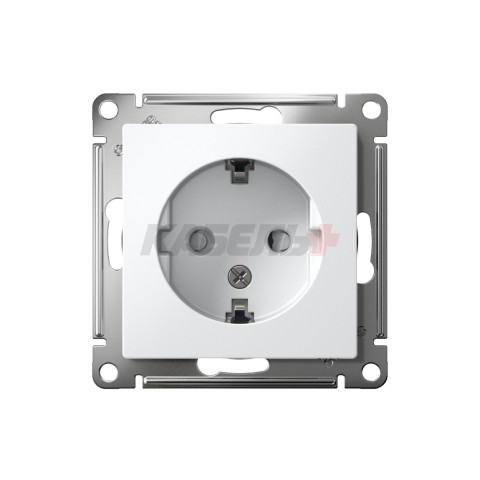 ATLASDESIGN РОЗЕТКА с заземлением со шторками, 16А, механизм, БЕЛЫЙ