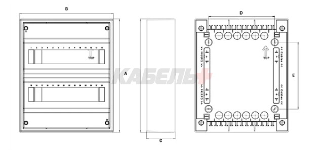N12-ALFA, Щит навесной, 1 ряд, 12+2 мод., прозрач. дверца, IP40