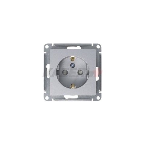 ATLASDESIGN РОЗЕТКА с заземлением со шторками, 16А, механизм, АЛЮМИНИЙ