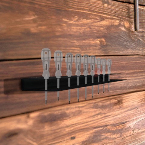 Держатель-органайзер для отверток, настенный, черный REXANT