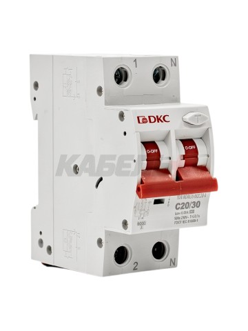 Дифавтомат YON max типа MDR, 1P+N, 30mA, 20A, хар-ка C, 6kA, тип А DKC