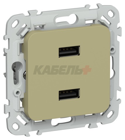 FLITE Розетка USB A+A 3,1А РЮ-2-ФлО оливковый IEK