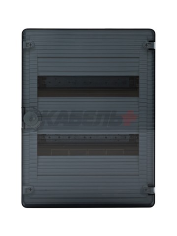 Щит открытой установки 24 места, винтовые клеммы, (377х282х99), IP-40 // Hager - Golf (Прозрачная матовая дверь)