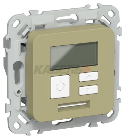 FLITE Термостат электронный с дисплеем 16А Т-ФлО оливковый IEK