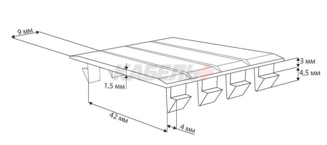 Заглушка 12 модулей DIN серая (RAL 7035) TDM