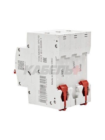 Автоматический выключатель YON max типа MD63S, 4,5кА, 3 полюса, хар-ка C, 10А DKC