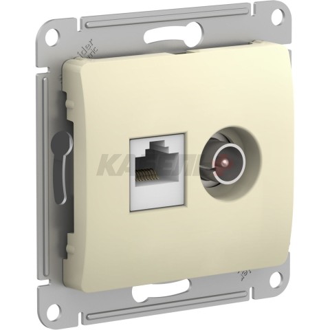 Механизм розетки компьютерной + ТВ 2-м GLOSSA RJ45 кат. 5Е беж. SchE GSL000289
