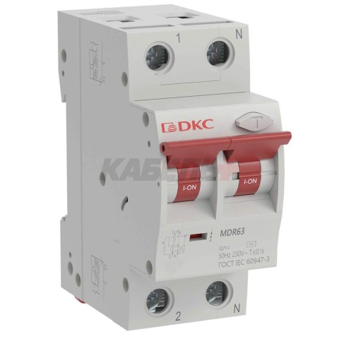 Дифавтомат YON max типа MDR, 1P+N, 30mA, 10A, хар-ка C, 10kA, тип А DKC