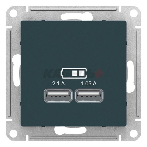 Розетка USB Schneider Electric AtlasDesign ATN000833 Изумруд