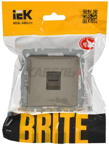 BRITE Розетка компьютерная RJ45 кат.6 РК11-БрШ шампань IEK