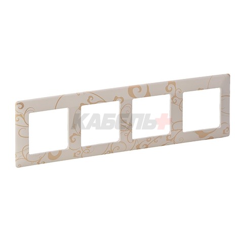 Valena Life - Рамка 4 поста верт/гориз, ампир бежевый