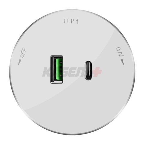 MULTITRACK Розетка 2хUSB (тип А+С) 18 Вт,  5 В/3 А БЕЛЫЙ
