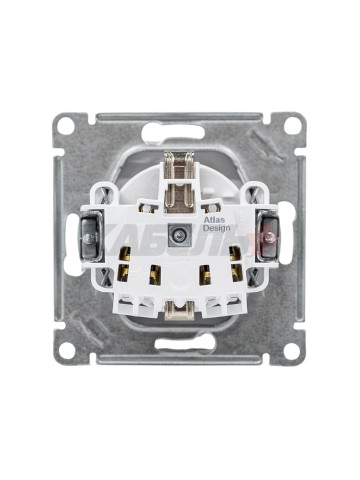 ATLASDESIGN РОЗЕТКА с заземлением без шторок, 16А, мех., быстрозажим. клем., БЕЛЫЙ