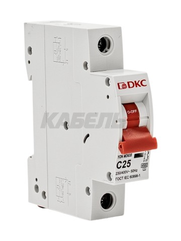 Автоматический выключатель YON max типа MD63S, 4,5кА, 1 полюс, хар-ка C, 25А DKC