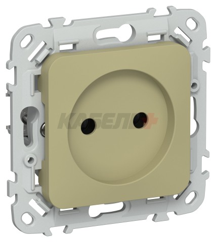 FLITE Розетка без заземления без защитных шторок безвинтовое крепление 10А РС01-1-ФлО оливковый IEK