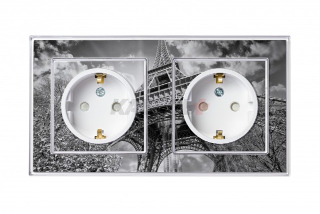 ATLASDESIGN ART РОЗЕТКА с заземлением со шторками, 16А, механизм, БЕЛЫЙ