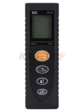 Лазерная рулетка ЛР-40, дальность 40 м, точность 2 мм, подсветка, IP54, 2хAAA, “Алмаз” TDM