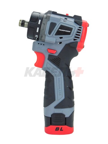 Аккумуляторный бесщеточный шуруповерт со съемным патроном E0241 PROFIPOWER BL-161B (16В, 40Нм, Li-ion 2шт,2.0Ач, З/У, в кейсе)