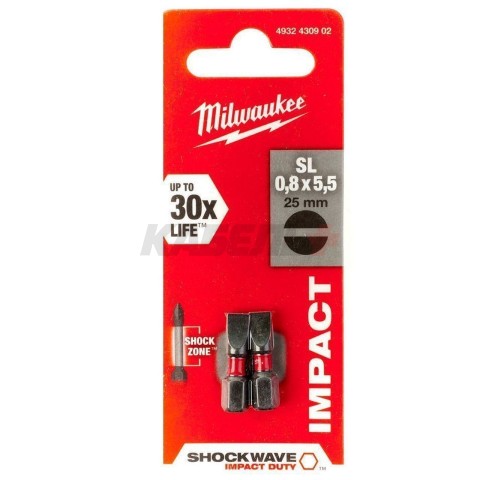 Бита Shockwave SL0.8х5,5 25 мм (2шт), MILWAUKEE