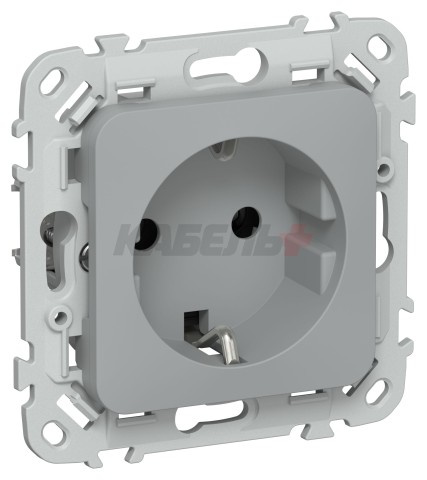 FLITE Розетка с заземлением без защитных шторок безвинтовое крепление 16А РС11-1-ФлС серый IEK