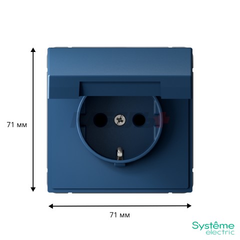 ARTGALLERY РОЗЕТКА с заземл. со шторк. с крышк., 16А, IP20, механизм, быстрозажим. клем., АКВАМАРИН