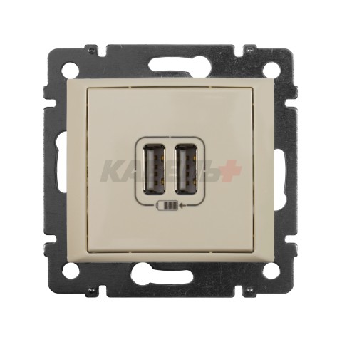 VALENA Розетка USB A+A 15Вт слоновая кость